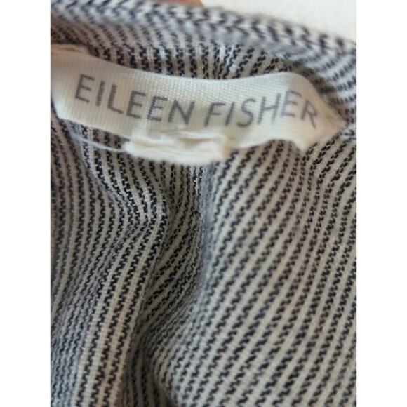 Eileen Fisher Graphite Organic Linen Pinstripe Tunic Dress Women's Est. Large - Picture 10 of 12